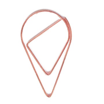 大水滴型迴紋針4入(玫瑰金)-簡單生活