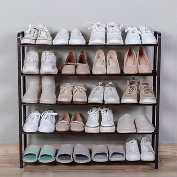 MZ 組合式 簡易組裝 多層收納 防潮透氣 5層 黑色 鞋架  1個