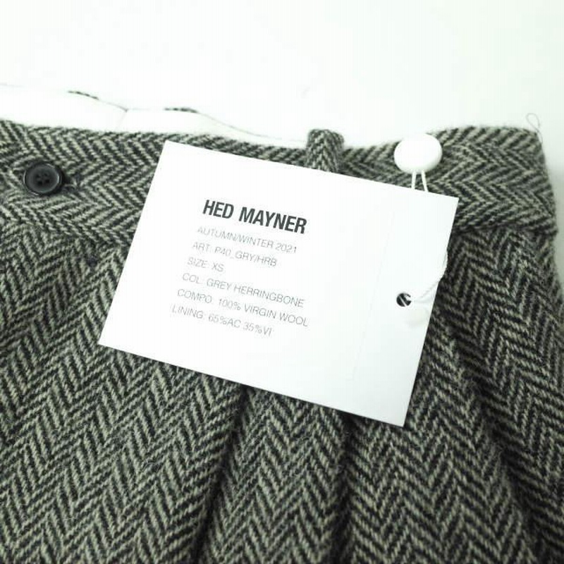 新品 HED MAYNER ヘドメイナー 21AW 6 PLEAT PANT ヘリンボーン6