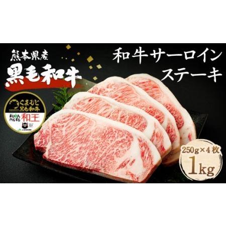 ふるさと納税 熊本県産 黒毛和牛 サーロイン ステーキ 計1kg（250g×4）国産 牛肉 熊本県菊池市