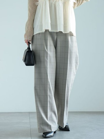 直條/格紋直筒長褲(FC43L0F1180) - Te chichi