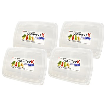 NAKAYA 透明四分格保鮮盒710ml 冰箱收納 4組 1 container 1 lid  1個容器 + 1個蓋子