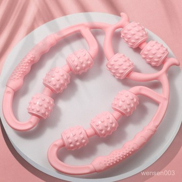【哆哆購】環形夾腿器小腿部肌肉筋膜放鬆滾輪按摩狼牙棒非瘦腿9輪滾腿神器環型按摩 小腿按摩 腿部滾輪 美腿夾 JV1T