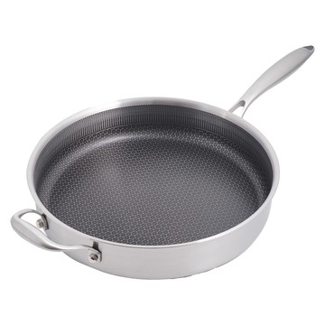 CLARE典鑽316不鏽鋼陶晶不沾平底鍋-30cm-單柄-無蓋-2支