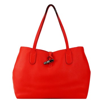 LONGCHAMP ROSEAU ESSENTIAL 竹節托特包(中/紅)