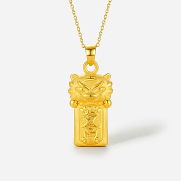 越南沙金本命年暴富虎吊墜項鏈黃銅鍍金生肖招財金虎吊墜新年禮物