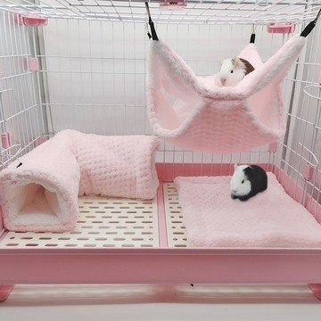 DING DONG PET 小型動物毛絨窩三件套組  1組  粉色