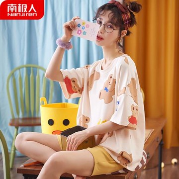 純棉女可愛短袖短褲韓版夏天睡衣