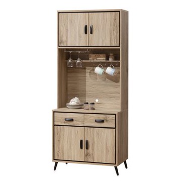 唯熙傢俱-伊萊德橡木色2.7尺餐櫥櫃