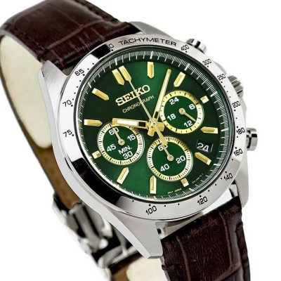 SEIKO グリーン クロノグラフ レザーベルト 楽天市場】SEIKO セイコー SPIRIT スピリット SBTR017 メンズ