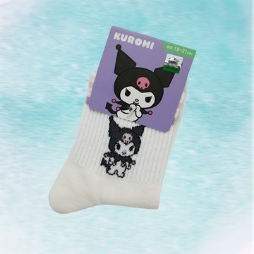 酷洛米1/2童襪-條紋-19~21cm-2雙入