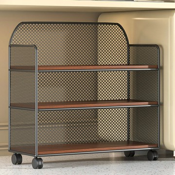 免運公司貨 開發票 辦公桌置物架家用書房書桌旁可移動書架多層工位桌下文件收納櫃子