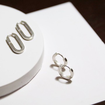 wuwu 方線x圓 耳環