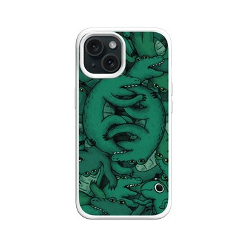 iPhone 15 SolidX 白 - 怪奇事物所 Incrediville - 肥尾鱷魚密集恐懼症