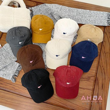 愛心刺繡純色棒球帽-多款任選