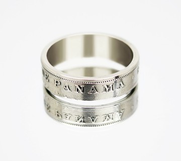 巴拿馬硬幣戒指 5 Centesimo 1968 男士硬幣戒指 女士硬幣戒指