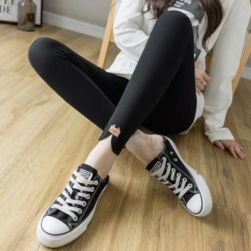 特大碼300斤修身打底褲薄款女外穿春秋冬加絨加厚保暖顯瘦小腳褲