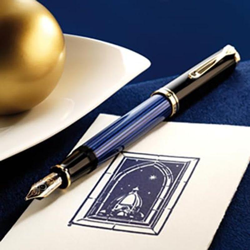 Pelikan ペリカン 万年筆 EF 極細字 ブルー縞 スーベレーン M600 正規輸入品