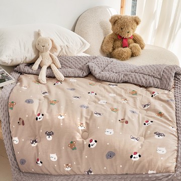 棉被 / Heat Fi / 兒童 精梳棉豆豆安撫棉被 / 奶茶樂園