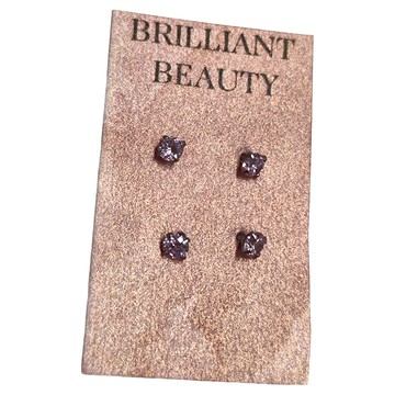 Brilliant Beauty 耀眼美人 閃耀鋯石鑽養耳棒 鈦鋼 50g 2對  粉紅色