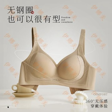 【臺灣出貨👙】無痕美背內衣女果凍大胸顯小胸聚攏軟支撐提拉固定杯運動薄款文胸【伊娜美】