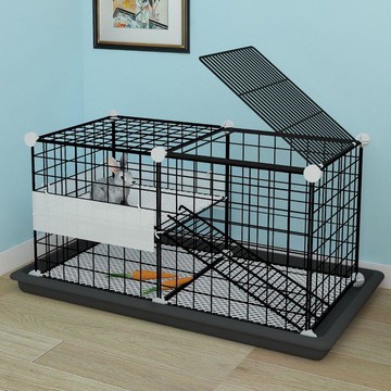 兔籠 寵物圍欄 小型寵物圍欄 兔窩 兔籠子特大號別墅家用防噴尿 全套小雞籠養殖用品自動清理寵物兔窩