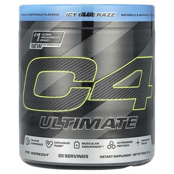 C4 / Cellucor, C4® Ultimate，運動前補劑，冰藍樹莓味，14.1 盎司（400 克）
