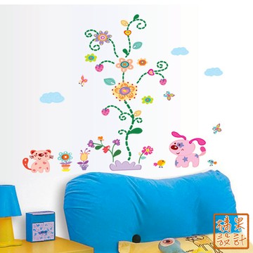 【橘果設計】動物花朵 無痕背膠 動物壁貼 壁貼 牆貼 壁紙 DIY佈置 窗貼 佈置 櫥窗貼 台灣現貨