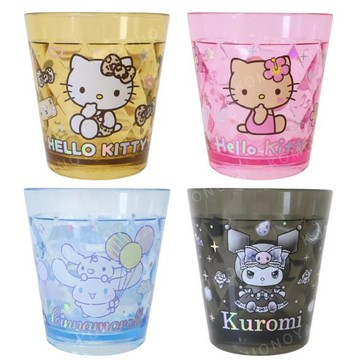 小禮堂 Sanrio 三麗鷗 透明無把壓克力杯 270ml Kitty 大耳狗 酷洛米