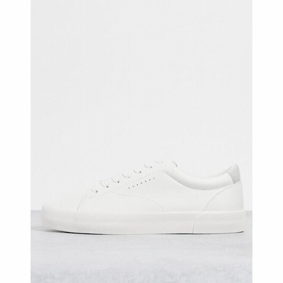 ベルシュカ メンズ スニーカー シューズ Bershka sneakers in white