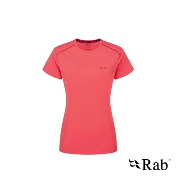 【RAB】Force Tee Wmns 圓領短袖透氣排汗衣 女款 槿紅 #QBL06