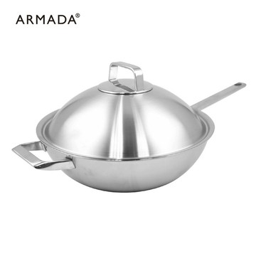 【ARMADA】貝弗莉系列複合金 單柄炒鍋 32公分  贈 雅光系列 中式鐵鏟