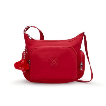 『牛角包』寶石紅輕巧多袋實用側背包-GABB S