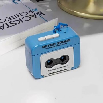 復古錄音機情侶表白禮物迷你可錄音磁帶趣味音樂盒鑰匙扣掛件玩具【宜家良品百貨】