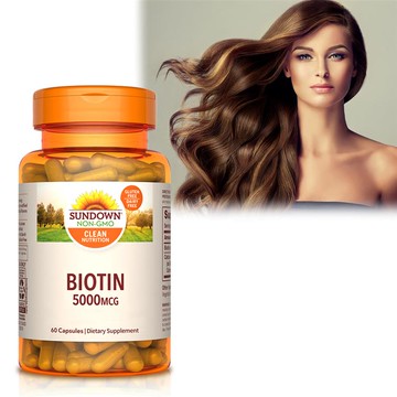 Sundown日落恩賜 生物素5000mcg＋鈣膠囊（60粒/瓶）_廠商直送