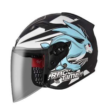 ASTONE DJR BM2 龜兔賽跑 平黑/白 半罩式安全帽