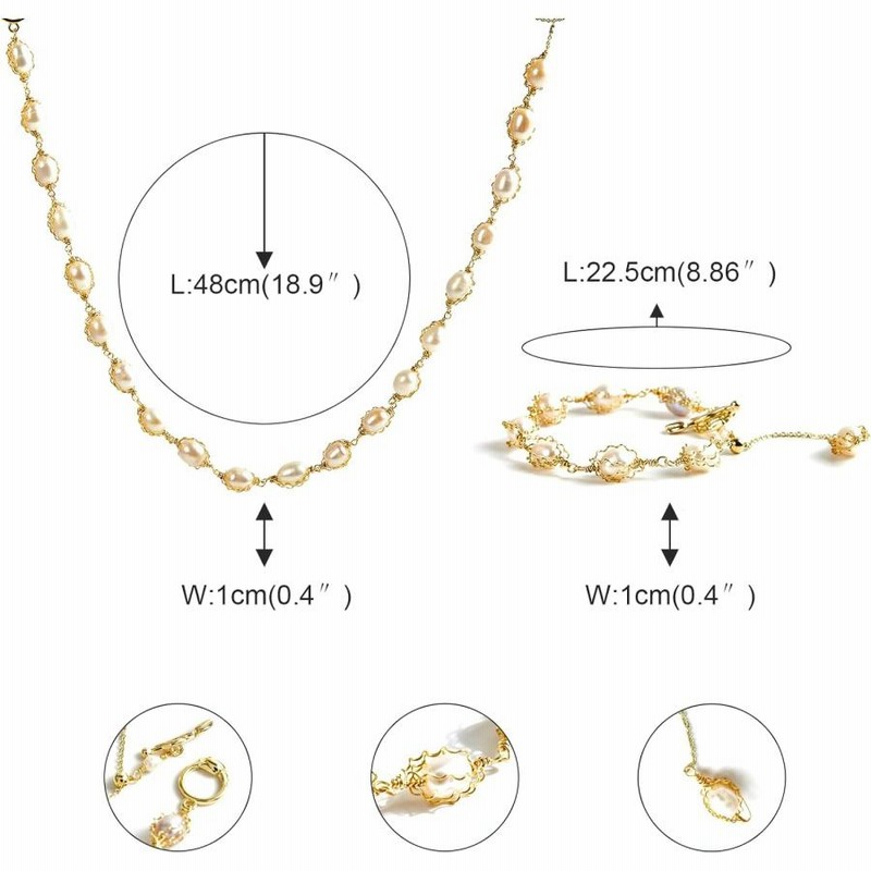TOTVG ネックレスセット パールネックレスブレスレットセット 2