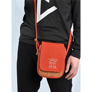 麗江民族風大屏手機包斜挎單肩包加厚亞麻大容量鑰匙零錢布包豎款