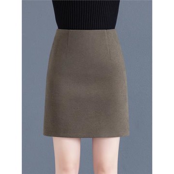 毛呢半身裙女2025秋冬新款高腰包臀一步裙遮肉顯瘦小個子a字短裙