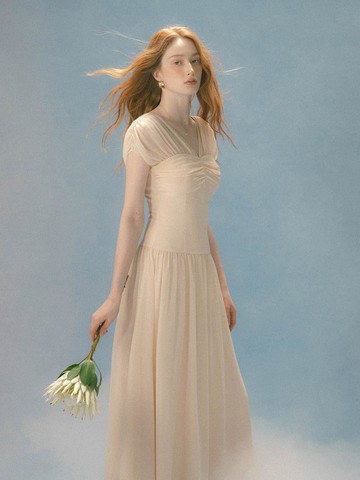 Este Shirring Long Dress