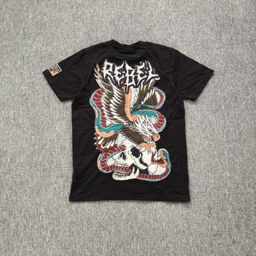 外貿     夏季重工圓領短袖男刺繡休閑寬松編織純棉T恤