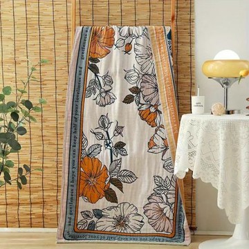 純棉浴巾柔軟吸水辦公室休閑毯全棉學生午睡毯沙發巾紗布成人批發