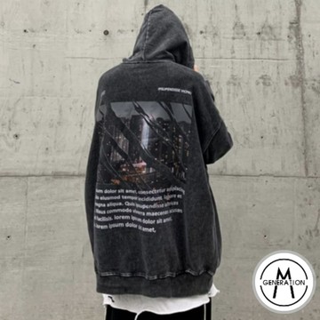 【M世代】M-5XL洗水衛衣連帽印花帽T 情侶裝刷毛款男寬鬆版帽T 大學T 印花T 長T BHXX116