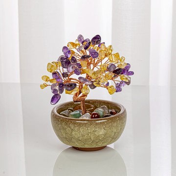 [快速出貨]【石之王】聚寶水晶樹 | 紫黃水晶