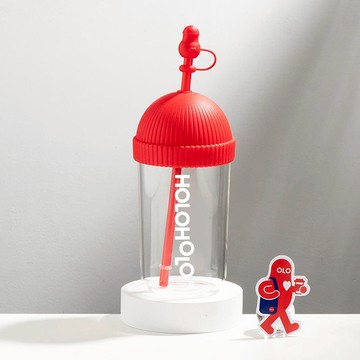 Holoholo｜Hat Cup 帽帽玻璃吸管杯（590ml／3色） 紅色