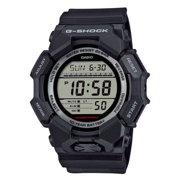 CASIO 卡西歐 G-SHOCK 10年電力數位錶 GD-010-1DR  黑色