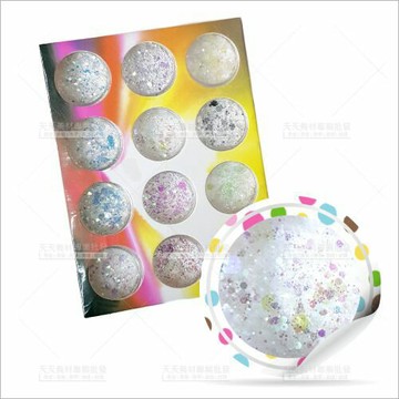 五光十色 | 指甲彩繪美甲面裝飾品-12格六角粗細粉[59247]