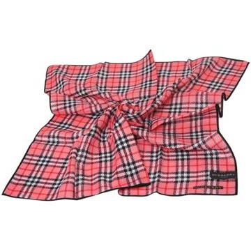 BURBERRY 經典格紋字母圖騰LOGO棉質大帕領巾(蜜桃色/58CM)