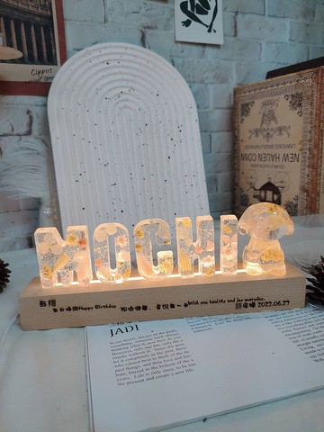 【Lingling's Studio蕎翎工作室】字母LED小夜燈 客製化 雷射雕刻