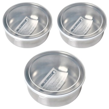 EBM 不鏽鋼保鮮盒 18-8 圓型 L 168 x 73mm 1400ml  3組  1個容器 + 1個蓋子